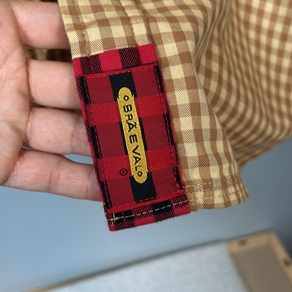 Braeval Shirt Mens Extra Large Tiera Gun Check Cotton Long Sleeve Patch L - Picture 6 of 14